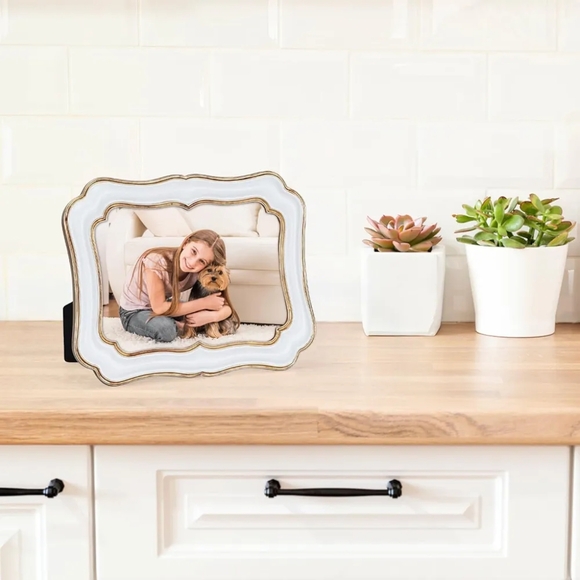 Other - NEW In Box White and Gold 5x7 Picture Frame